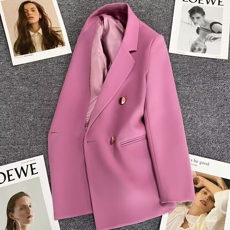 Plum Purple Suit Jacket for Women 2025 Spring & Fall New Korean Style Straight Casual Loose Fashion Elegant Small Suit for Women