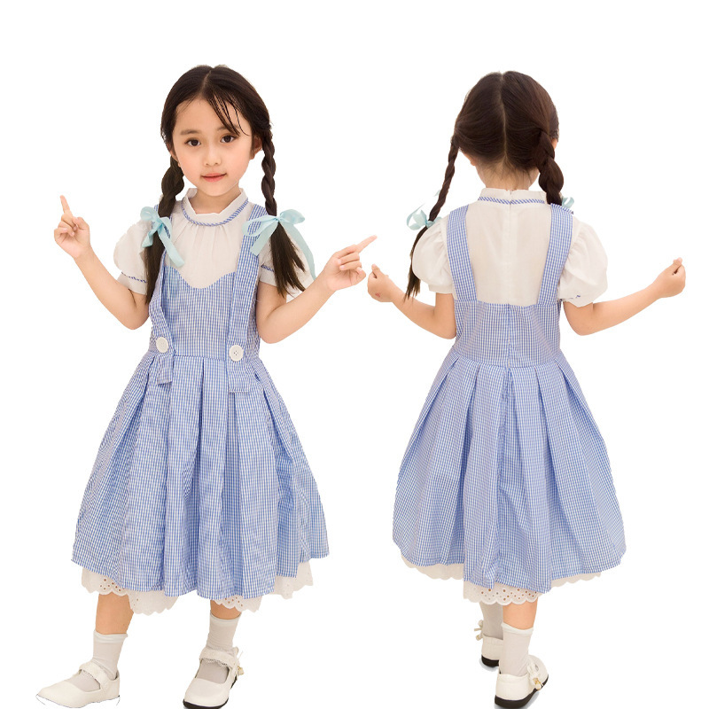 Fairy Tales The Wizard of Oz cosplay Dorothy Daily Party Costume Children's Vintage Farm dress