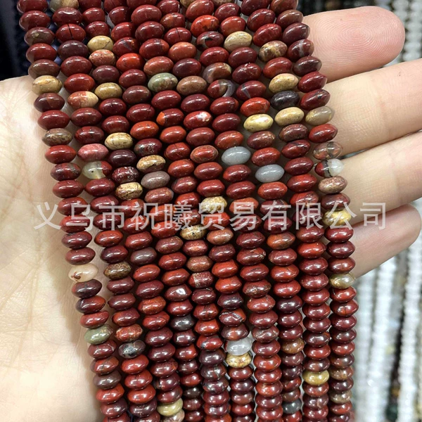 Red stone disc bead