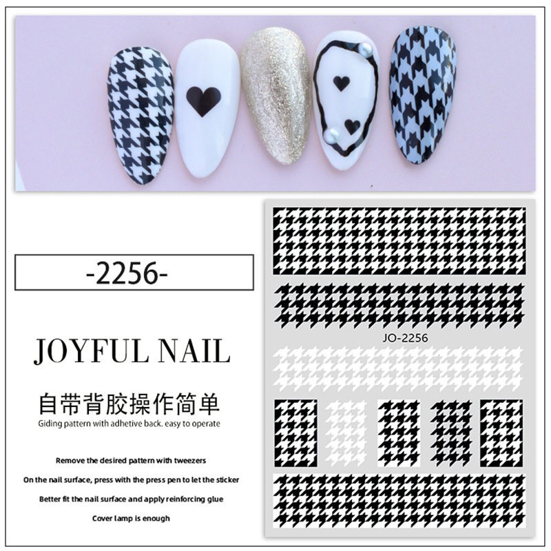 Especial transfronterizo para nuevo diamante Pegatinas de uñas a cuadros Estilo ins Pegatinas de uñas de diamante simple Adhesivo de cinturón impermeable