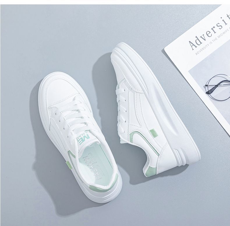 Bianco Primavera 2024 Nuovo Sport Studente Versatile Spesso Casual Tavola Morbida Suola Corsa Scarpe da Donna Scuola Media_voghion.com