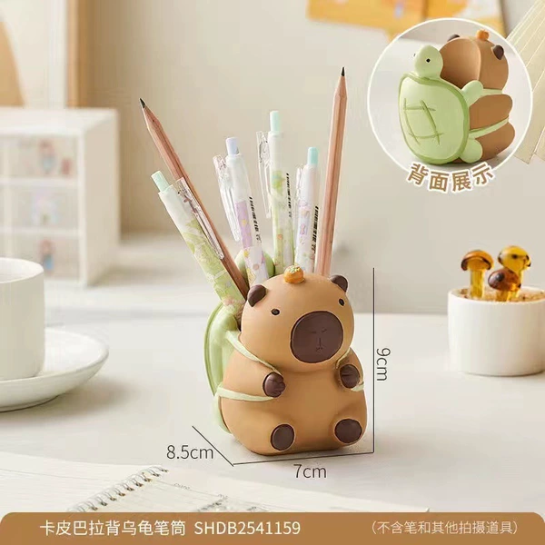 Kapibala's back turtle aromatherapy pen holder white embryo (non-finished product requires self-coloring)