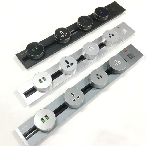 Exterior Mounted Mobile Track Socket with Switch Sliding Embedded Concealed Power Track Socket Twist to Use