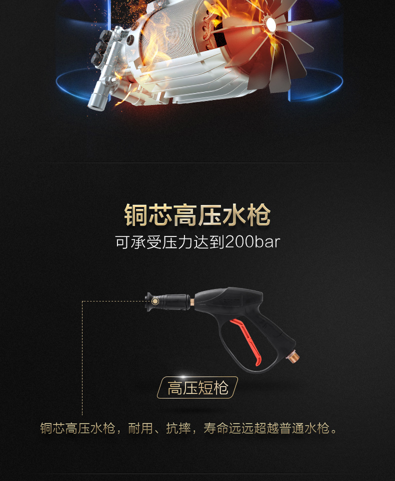 Yili High Power Car Washing Machine Artifact Household 220V High Pressure Water Pump Brush Car Water Gun Powerful Washing and Grabbing Car