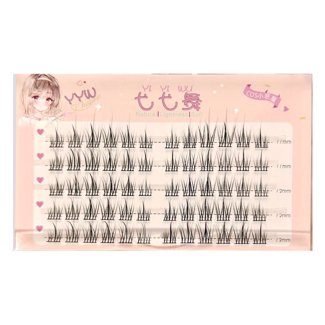 Yi danza girasol perezoso trilogía pestañas postizas hembra natural injerto split fishtail pequeño diablo pestañas
