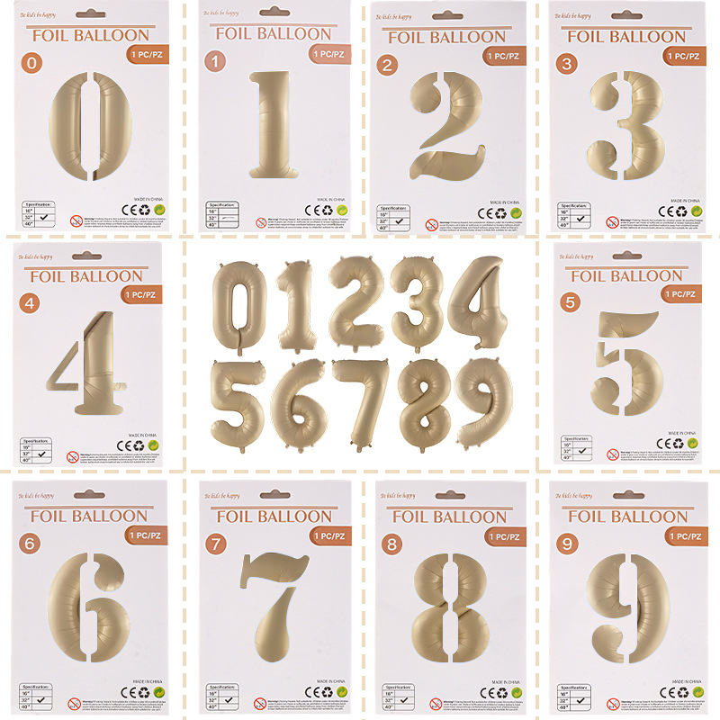 Globo digital flotante de aluminio de 32 pulgadas, empaque de lujo independiente con tarjeta, cuerpo delgado, decoración para fiesta de cumpleaños