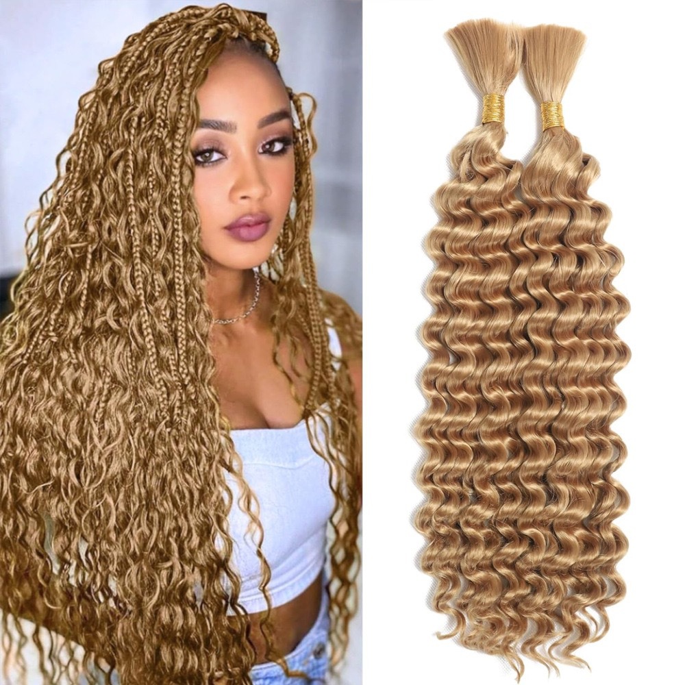 22inch deep wave bulk hair peluca de fibra química cabello trenzado 100g crochet hair