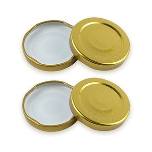 48# tinplate cover vacuum safety button stainless steel high temperature glue transparent gold aluminum alloy four-screw cover Bird's Nest juice cover