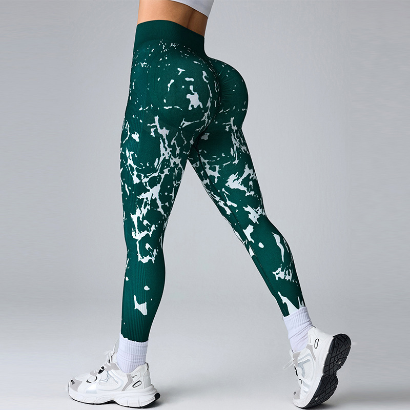 Pantalones de yoga con estampado digital para mujer, sin costuras para correr, leggings ajustados a la cadera, pantalones deportivos de cintura alta al aire libre