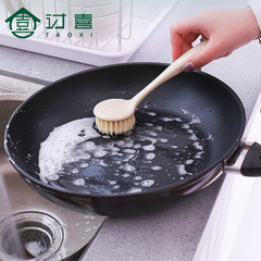 Factory Direct Long Handle Pot Scrubber Stove Cleaner Brush, Dishwasher Pot Scrubber, Kitchen Cleaning Dish Brush with Hook