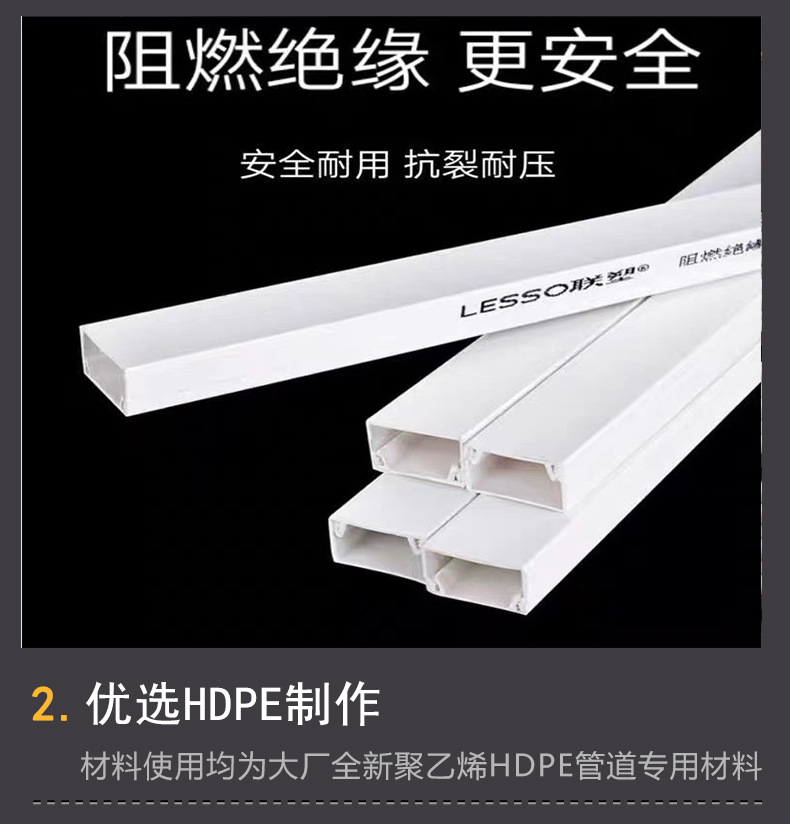 联塑PVC线槽阻燃走线槽批发方形平面明装线槽PVC塑料线槽型号齐全-阿里巴巴
