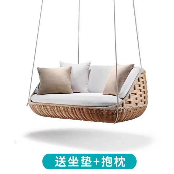 Nido de pájaros sofá al aire libre patio jardín departamento de ventas creativo al aire libre cama redonda de caña grande