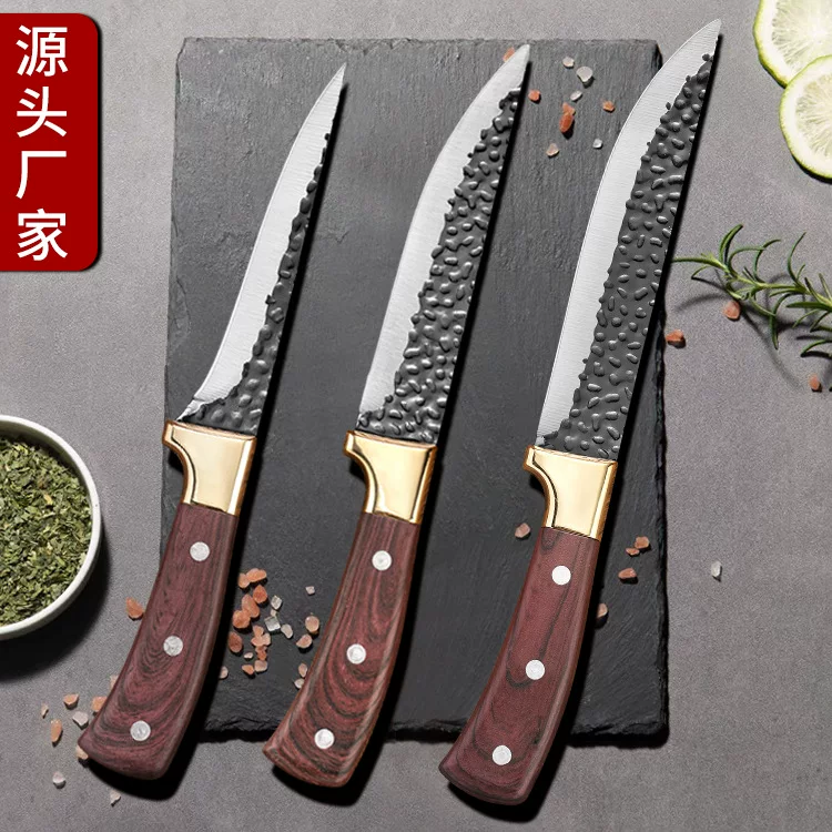 Нержавеющий ручной кованый нож для чистки костей, кухонный нож для разделки свинины, разделка туш