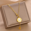 Necklace stainless steel, fashionable accessory, chain for key bag , suitable for import, simple and elegant design