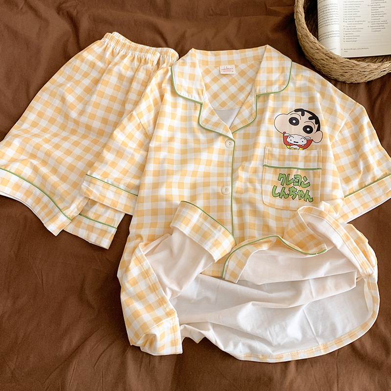 2026 Cartoon Cute Pure Cotton Pajamas Women's Summer Short-Sleeved Shorts Home Clothes Set Summer Factory Promotional Model 2026 Cartoon Cute Pure Cotton Pajamas Women's Summer Short-Sleeved Shorts Home Clothes Set Summer Factory Promotional Model