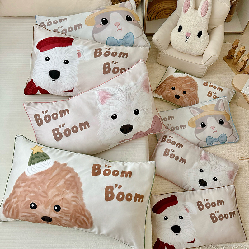 Summer Cartoon Children Pillowcase Kindergarten Tencel Pillowcase Cooling 30X50 Baby Pillowcase Single Adult 48X74
