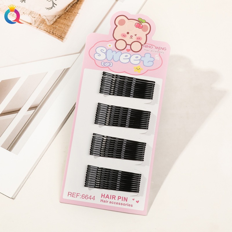 新しいベーシックヘアピンクリップ、ワンラインクリップ、黒髪の小さなクリップ、髪を固定するヘッドギア、女性用スチールクリップ、U字型クリップ|undefined