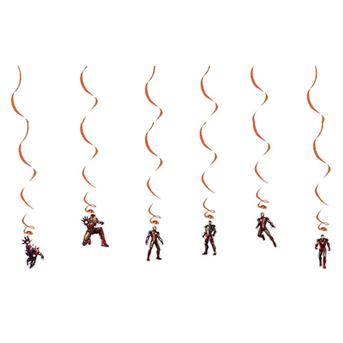 Amazon Iron Man Party Decorations: Happy Birthday Bunting, Balloons, and Spiral Charms