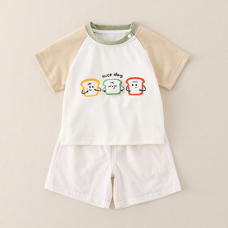 Clearance 2026 Summer New Baby Short-Sleeve T-Shirt A-Class Pure Cotton Clothing Set for Boys Casual Children's Wear