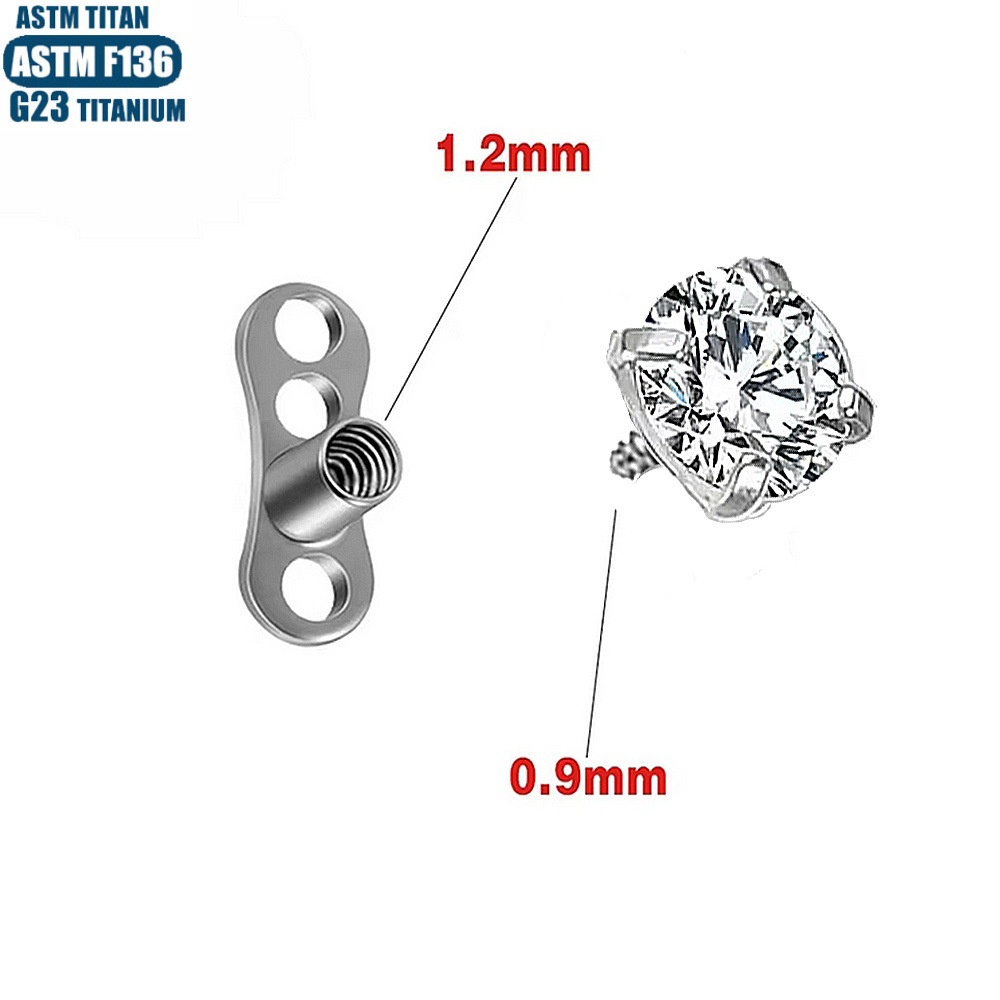 16G labret stud size and finish detail