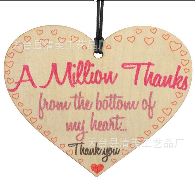 100mm love madera pieza colgante 1 paquete