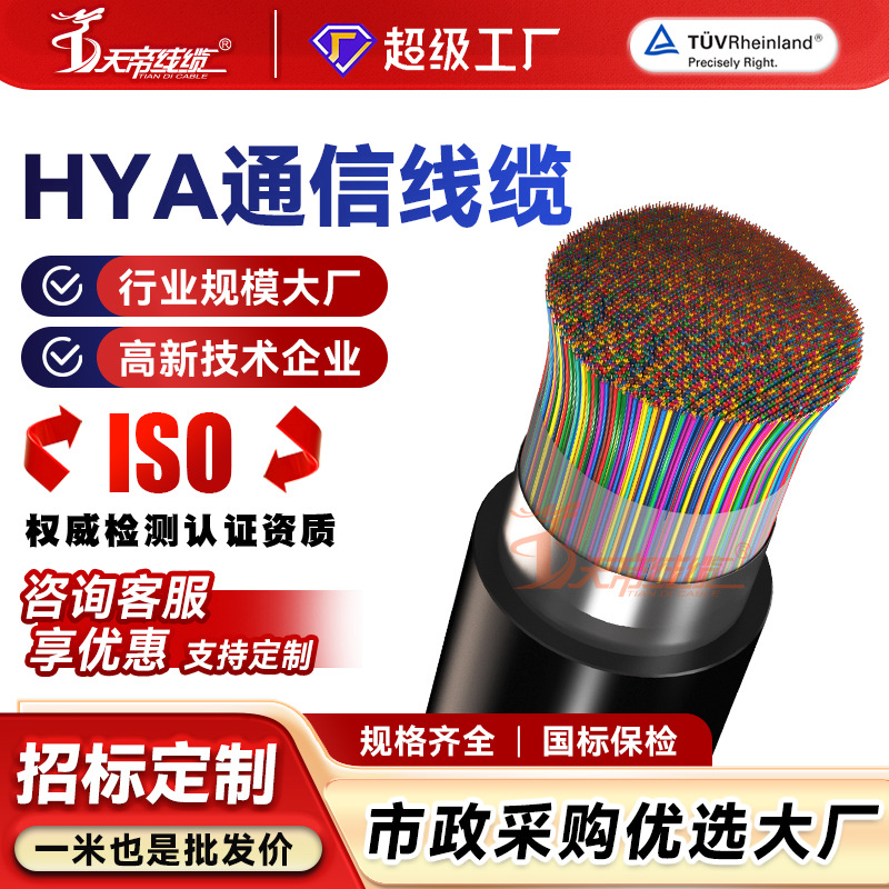 加工定制 HYA室外通信电缆50/100大对数电话线市话网络工程通讯缆