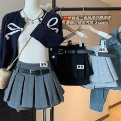 ハイウエスト痩身ホットガールプリーツスカート女性のための 2024 秋の新しい A ラインショートスカート小人露出防止スカート