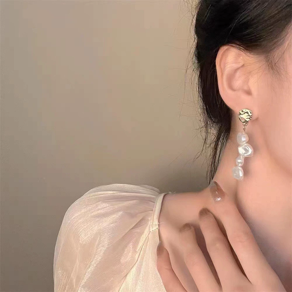 Серьги Qinghe, дизайн с жемчугом, сплав и стрази французский стиль, мультиразмер