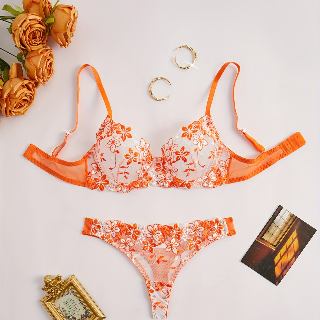 New Foreign Trade Plus Size Sexy Glossy Embroidered Lace French Sexy Underwear Set New Factory Direct Hair