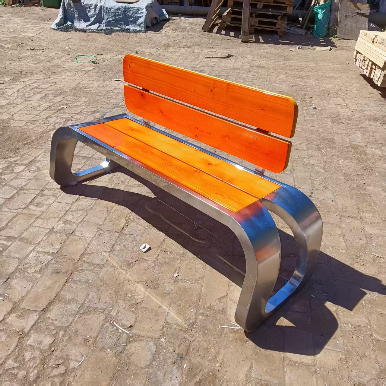Stainless Steel Creative Seat Outdoor Park Chair Placed Bench Heterosexual Aesthetic Bench Manufacturer Direct Supply Customization