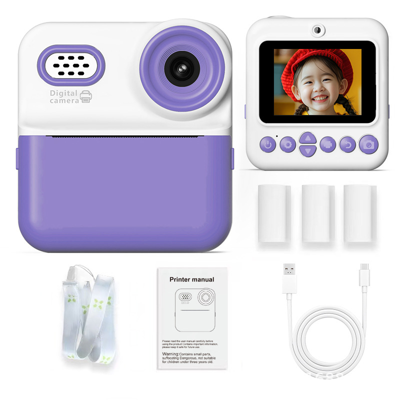 2025 nueva cámara para niños Polaroid puede tomar fotos, imprimir videos, fotos en color, fábrica de origen de juguetes