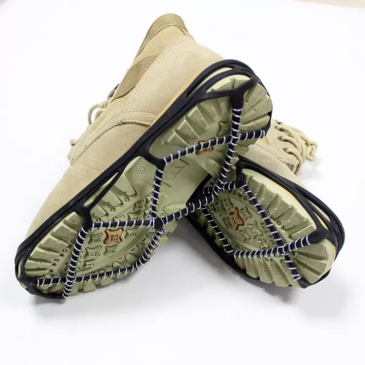 批发硅胶弹簧冰爪鞋套 冬季户外冰面雪地防滑冰爪登山用品