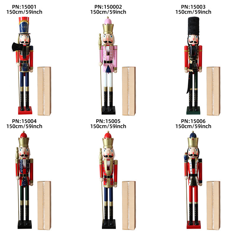 Gran cascanueces 150CM hombres de marionetas soldados de 1,5 metros decoración de navidad de hotel artesanía decoración