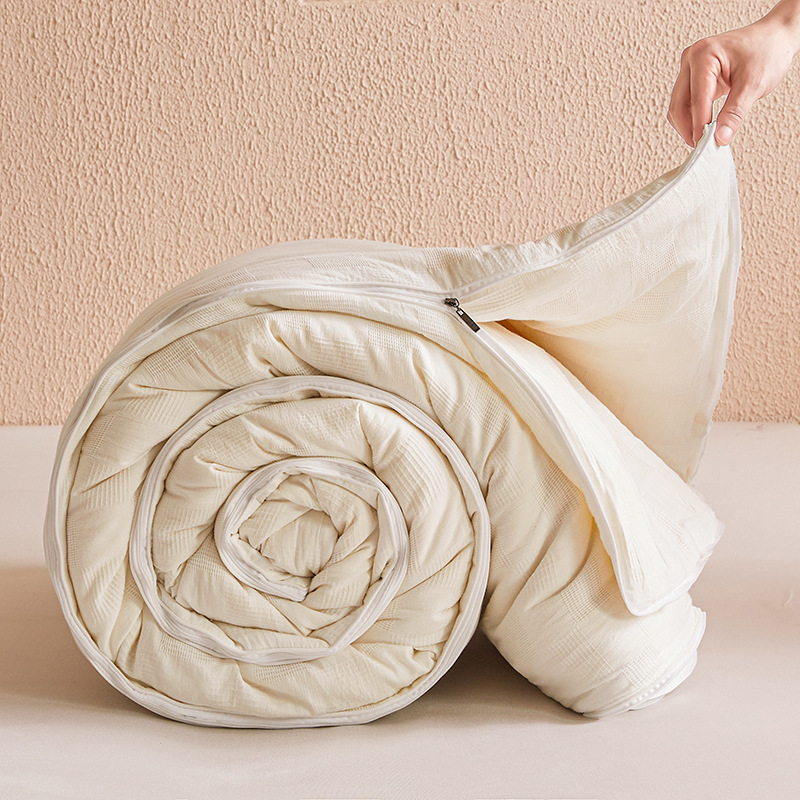 Zippered Two-In-One Soy Fiber Quilt Thickeneded Warm Winter Quilt Student Dormitory Single Quilt Core Spring & Fall Quilt