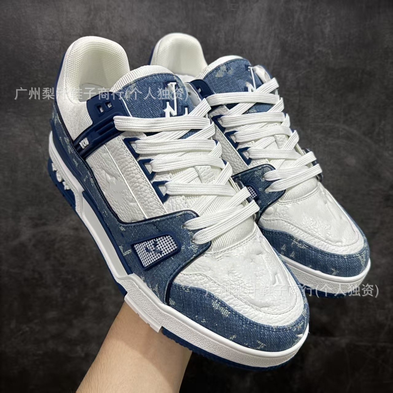 Cross-border high-end LV-style low-top sneakers for men and women, versatile, comfortable, casual, height-increasing shoes for couples