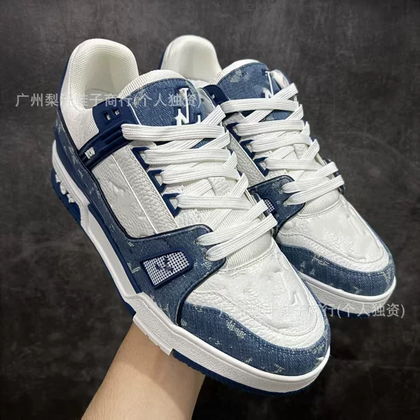 Cross-border high-end LV-style low-top sneakers for men and women, versatile, comfortable, casual, height-increasing shoes for couples
