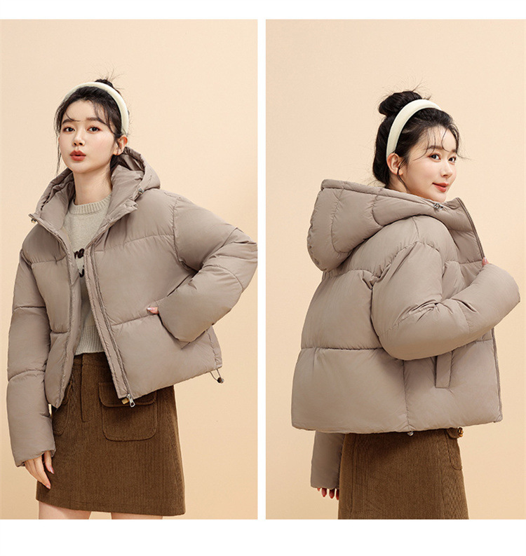 Chaqueta corta con capucha para mujer, estilo coreano, de invierno, corta, gruesa, cálida, de algodón, para mujer_voghion.com