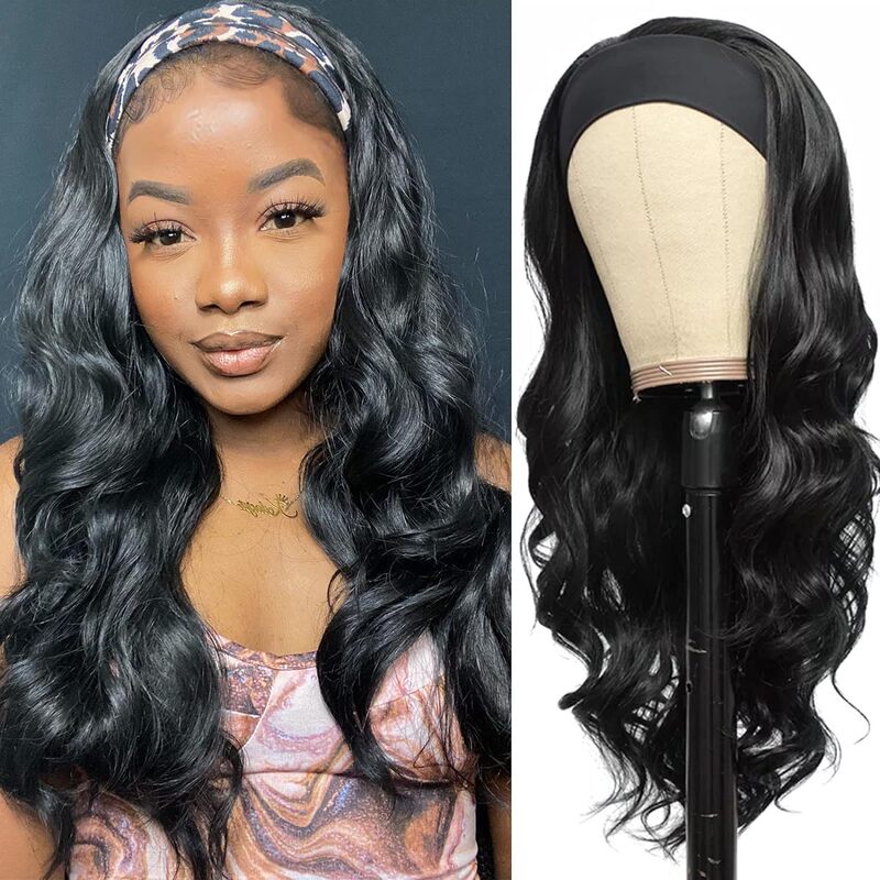 European and American Wigs with Real Human Hair, Ice Silk Headband, Body Wave Real Human Hair Women's Wig, Foreign Trade Cross-Border Wholesale Curly Hair European and American Wigs with Real Human Hair, Ice Silk Headband, Body Wave Real Human Hair Women's Wig, Foreign Trade Cross-Border Wholesale Curly Hair