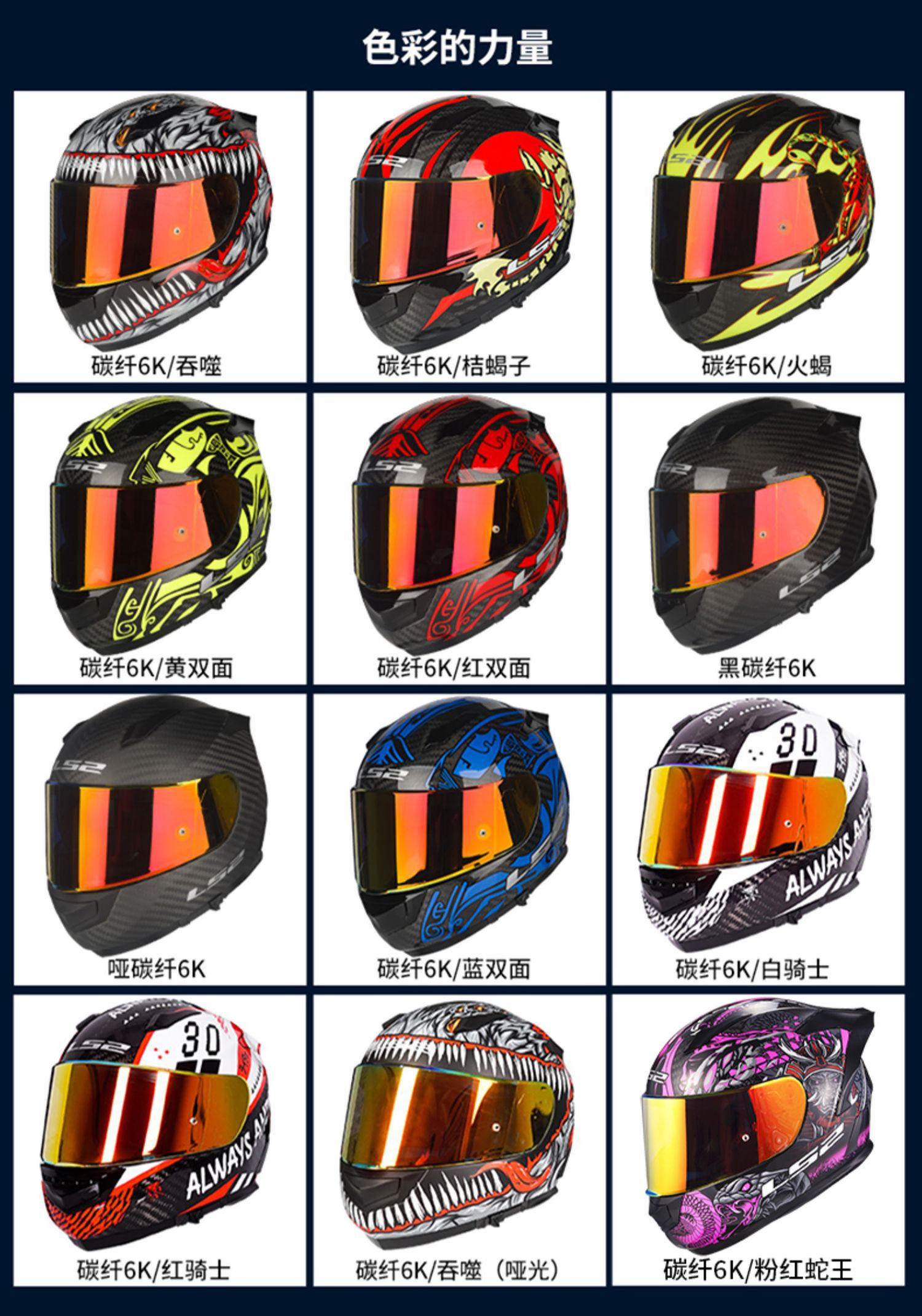 LS2 Carbon Fiber Motorcycle Helmet Full Face Dual Visor FF801