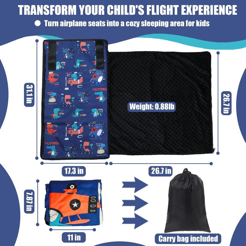 アマゾン子供用飛行機ハンモック、キルト付き、安全で快適、ベビーフットレスト、フットペダル、飛行機シートエクステンダー|undefined