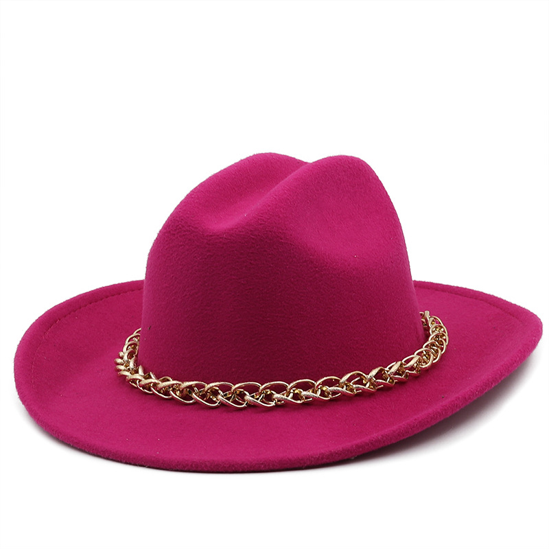 Chain Accessories Cowboy Hats Fall And Winter Woolen Jazz Hats Outdoor Knight Hats display picture 2