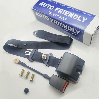 Cross-Border Hot-Selling Automatic Retractable Three-Point Safety Belt for Buses, Trucks, and Passenger Vehicles, Front and Rear Diagonal Shoulder Type with Emergency Lock (Car seat belt) - ptk3-black-set-in-one-box-with-screws