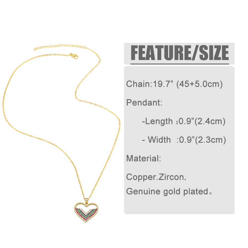 Nouveau Collier À La Mode Simple En Forme De Chaîne De Clavicule Avec Cœur En Zircon display picture 1