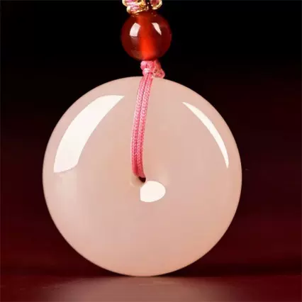 厂家批发天然阿富汗玉藕粉平安扣吊坠男女粉色平安扣玉佩玉坠挂件