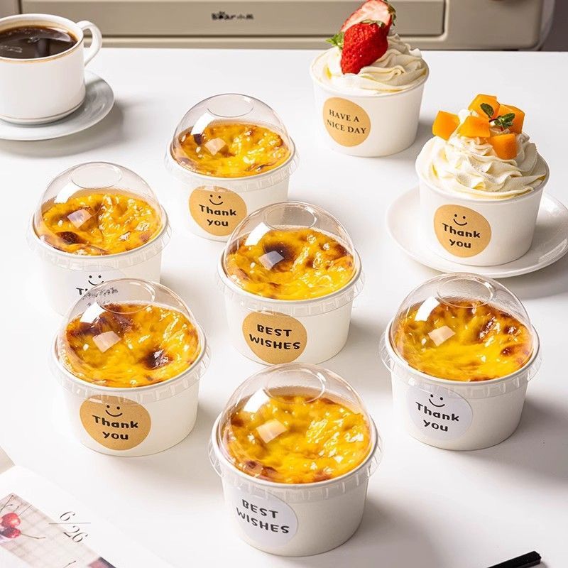 纸杯蛋糕芋泥烤蛋奶包装盒子雪媚娘甜品大泡芙带盖一次性模具烘焙