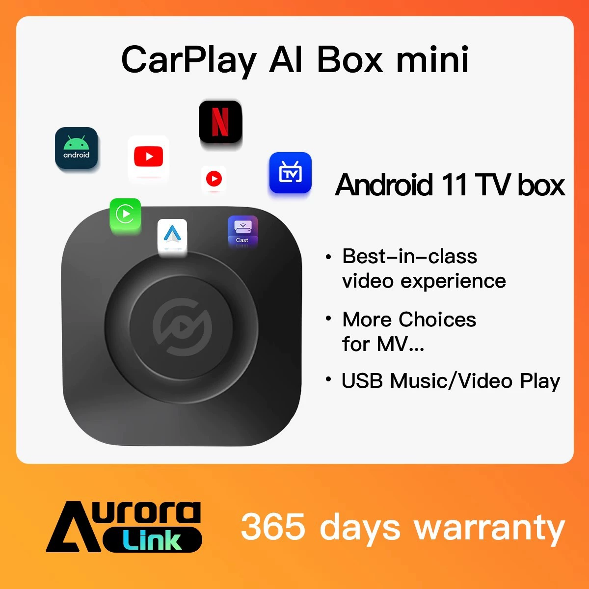Беспроводная телефонная приставка CarPlay/Android Auto для автомобиля с системой Android и SIM-картой Global Pass с HDMI