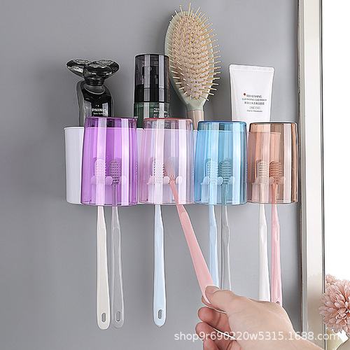 Toothbrush holder, tooth cup storage rack, toothpaste and mouthwash cup organizer, freestanding toothbrush holder, cup holder with toothbrush holder