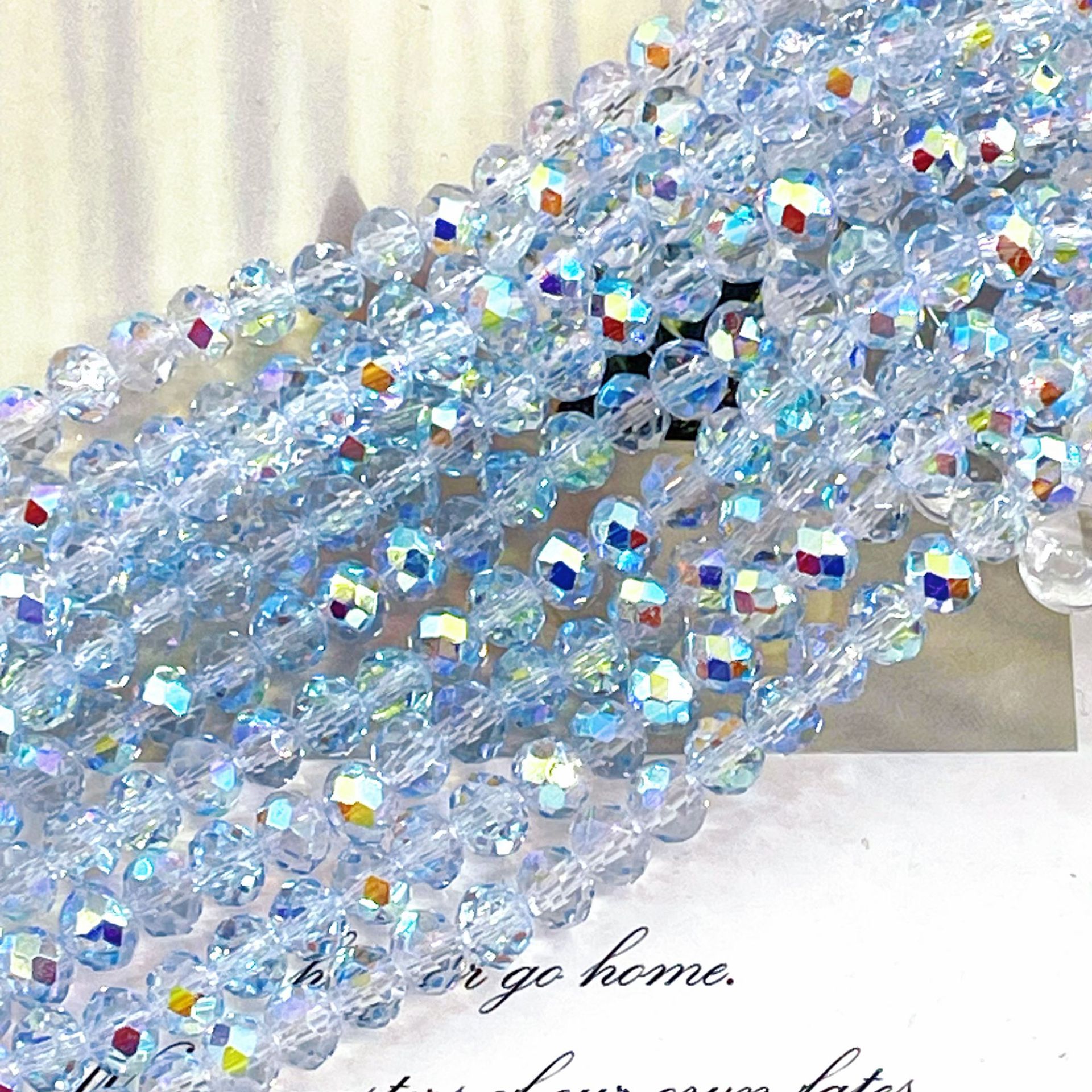 Cuentas de cristal planas y redondas de 4/6/8 mm, cuentas de cristal brillantes hechas a mano para joyería DIY, cuentas sueltas para collar y pulsera