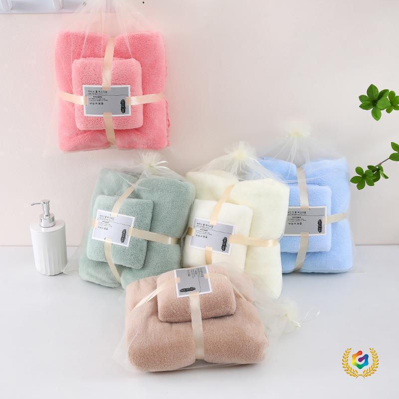 ✅ Coral Fleece Towel and Bath Towel Set Gift Cheap Return Gift Absorbent Wedding Live Broadcast Gift Wholesale