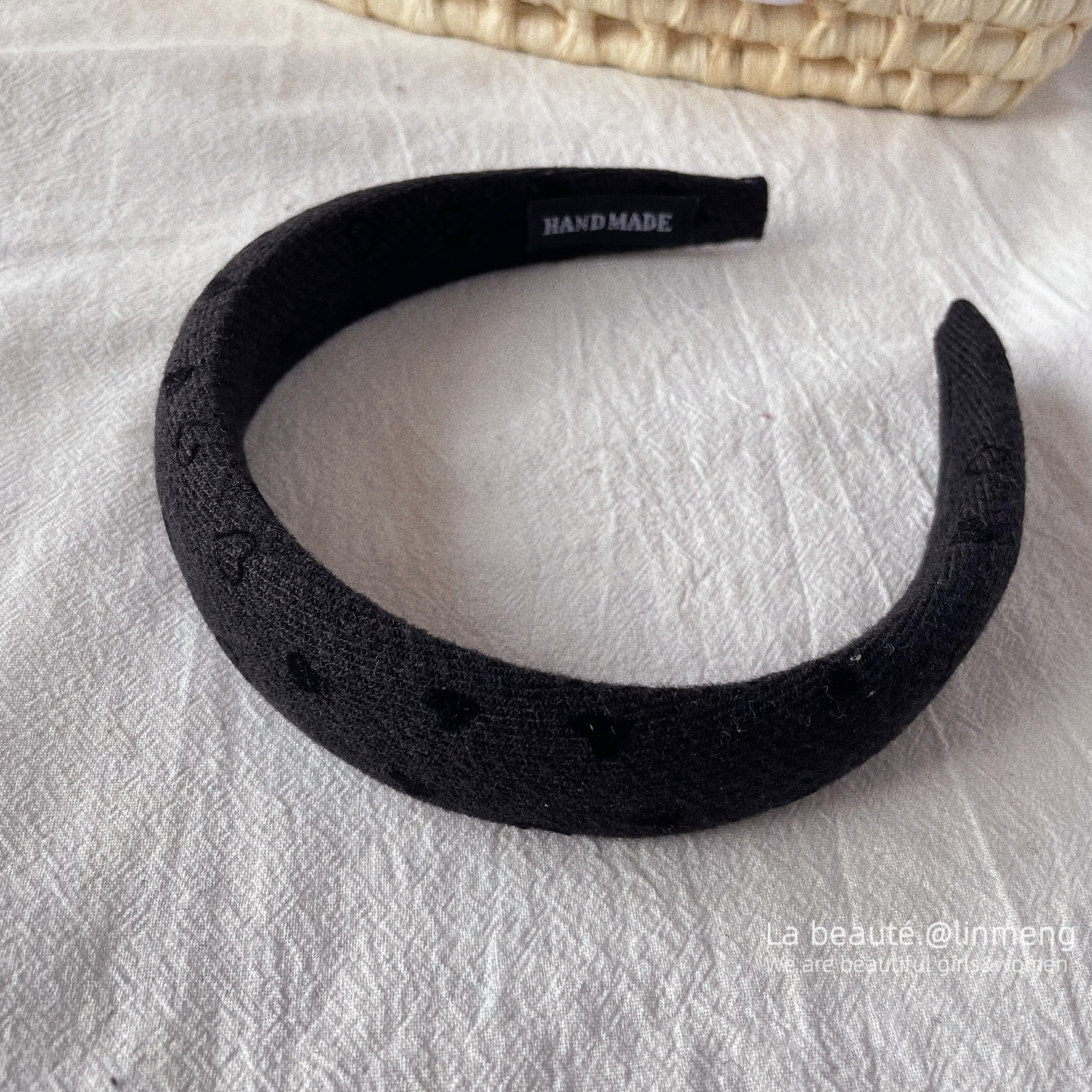 Diadema superior de cráneo alto Diadema de fragancia pequeña negra de alta calidad Diadema de estilo perla coreana arco simple cueva para el cabello accesorios para el cabello femenino